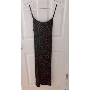 Brandy Melville Black Long Pink Floral Dress